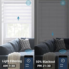 SmartWings Motorized Zebra Shades Work with HomeKit, Alexa, Google Home, 60% Blackout Light Filtering Day Night Sheer Blinds, Privacy Light Control, for Home/Office, Customized, White