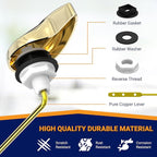 Universal Toilet Handle Lever Replacement - Toilet Flusher Replacement, Front Mount Toilet Tank Lever Fits Most Toilet Tanks - Efficient and Easy to Install Toilet Handle Replacement - Brass Polished