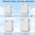Waterproof Outdoor Project ABS Plastic Junction Box IP67 Weatherproof Dustproof Enclosure with Hinged Cover, Mounting Plate,Wall Brackets for Power Project (8.7"X6.7"X4.5")