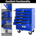 6-Drawer Steel Rolling Tool Cart with Wheels & Handle, Heavy-Duty Tool Chest Storage Cabinet for Garage and Workshop