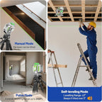 HueparPro Laser Level 360 Self Leveling, 4x360°Green Cross Line Laser Tool with Remote Control & 8000mAh Rechargeable Li-ion Battery, High Accuracy 4D Laser for Construction, Magnetic Bracket -ZK04CG