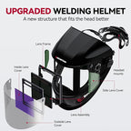 ARCCAPTAIN Auto Darkening Welding Helmet with Side View, 180° Panoramic View, 1/1/1/1 True Color Large Viewing Welding Hood with 4 Arc Sensor Solar Powered, Wide Shade 4/5-9/9-13 for TIG MIG ARC CUT