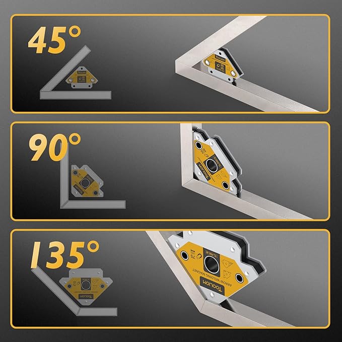 TOOLIOM Arrow Welding Magnets 6Pcs 25LB & 50 LB & 75 LB Strong Hold Magnetic Welding Holder Welder Magnet Set Welding Accessories