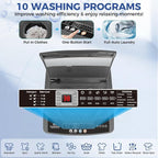 Nictemaw Portable Washing Machine 20Lbs Portable Washer with Drain Pump, 2.8 Cu.ft Compact Washer Machine with 10 Programs 8 Water Levels Compact Laundry Machine for Apartment, Home, Dorms, Rv