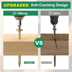 8 Inch Heavy-Duty Outdoor Deck Screws, 50Pcs Star Drive Decking Wood Screws, Rust Resistant Timber Screws for Timber/Log/Landscaping Wood (#14 x 8 Tan)