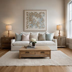 BOBOMOMO 20" Rustic Bedside Lamps Set of 2- Vintage Resin Table Lamps for Nightstands with Linen Shades, Farmhouse Lamps for Living Room, Bedroom, and Hallway (Light Brown) - Ideal for Compact Spaces