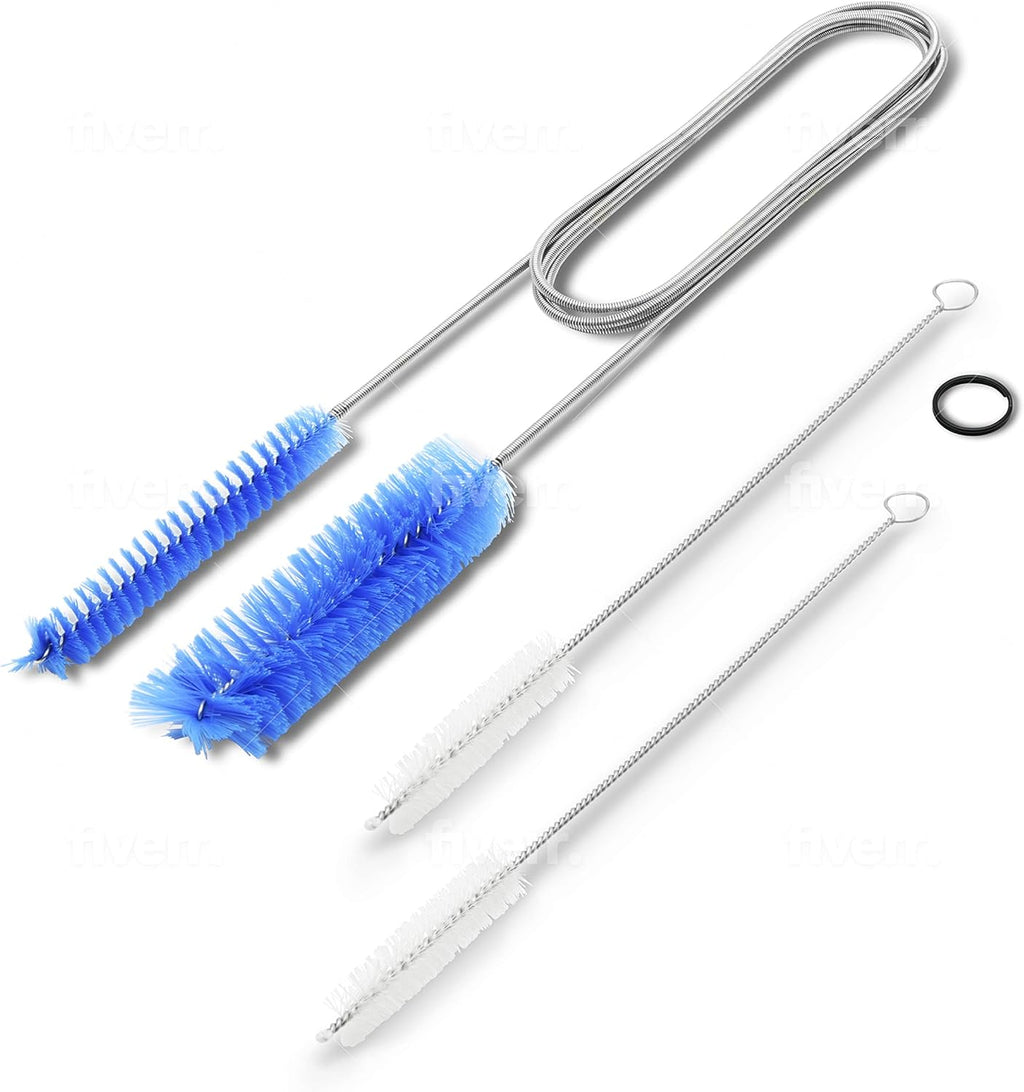 Flexible Drain Cleaning Brush (72" Long) for Drains, Bottles, Bathroom Sink, Bathtub, Shower, and Kitchen Sink, Heavy-Duty Double Ended Nylon with Elastic Hose, Bathroom Essentials, Blue