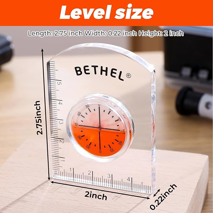 BETHEL Circular Bubble Level Bullseye Degree Marked Surface Round Spirit Levels Measuring Tool