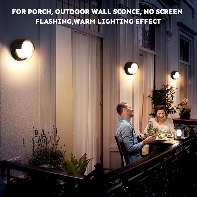 Modern Wall Sconce 2 Pack 12W Outdoor Wall Light Wall Pack Light Black Light Fixture Versatile Style Wall Lantern for Courtyard/Yard 3000K Warm Lights Round Black Outdoor Wall Light