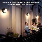 Outdoor Wall Light 4 Pack - Minimal Design Wall Sconce - Modern Black Round Lights - Warm 3000K - For Corridor
