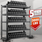 Heavy Duty Garage Shelving, 5-Tier Storage Rack 3000LBS Capacity 48" W x 72" H x 24" D, Adjustable Storage Shelves, Boltless Assembly Shelving Unit for Workshop, Basement & Garage Organizer