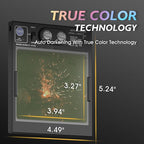 TOOLIOM Large Viewing Welding Helmet True Color Auto Darkening 1/1/1/1 3.94"x 3.27" Welding Mask with Weld/Grind/Cut Mode for TIG MIG Stick