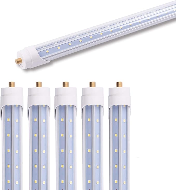 6-Pack 6FT 40W T8 LED Tube Light FA8 Single Pin Base Daylight White 6000k with Bright Dual-Row LED Chips 6 Foot LED Bulbs to Replace T8 T10 T12 Fluorescent Light, ETL Listed