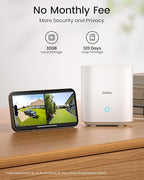 aosu Add-on Cam, 3K/5MP, Solar Powered, Up to 4PCS Security Cameras Can be Connected to 1 Homebase, Requires SolarCam/WirelessCam System's Homebase (Not Doorbell Homebase)