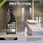 Flitz Granite & Glass Protectant - 16oz Bottle of USA-Made Granite Sealer and Glass Countertop Protector - Cleans & Prevents Liquid, Stains, & Others - Also Works on Marble & All Metals (12 Pack)