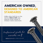 1/2 in. x 14 in. Black Carriage Bolt Kit Includes 12 Bolts, 12 Washers, and 12 Nuts, Ceramic Black Ruspert Coated for Exterior Use - 2X Rust Resistance of Galvanized by Makers Bolt