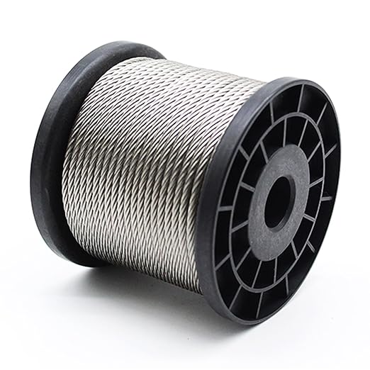 Wire Rope 16Ft 3/8" T316 Stainless Steel Cable 7 x 19 Strand Core Industrial Grade Stainless Steel Wire for Deck Railing, Cable Railing, Aircraft Cable, Outdoor Hanging