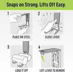 GATOR MAGNETICS MIDI 4 in Open Hooks, 25 lb Heavy Duty Magnetic Hooks for Steel Surfaces, Patented Easy-Release, Non-Slip Grip – Storage & Organization, Garage, Shed, Home, Cleaning Tools - 3 Pack