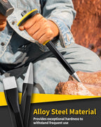 Rock Chisel, Firecore 4 Inch by 8 Inch Masonry Chisel with Hand Guard, Heavy Duty Flat Cold Chisel for Concrete Stone Brick Rock Tile Mortar Breaking Demolishing Carving Splitting Cutting Mason Tools