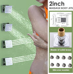 Enga Dual Shower Head Shower System with Body Jets, Wall Mount 10+6" Dual Rain Shower Head with 2 in 1 Handheld Spray for Two People, Shower Faucet Set with Valve Kit, Chrome