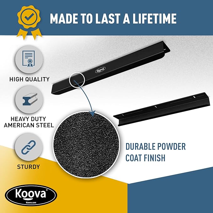 Koova Heavy-Duty Overhead Garage Storage Rack for 1 Bin. Adjustable Width, 40lb Capacity. DIY Super Safe Ceiling Mount, Easy 4-Bolt Install. Fits 27-Gallon Tote. USA Made Steel. Space Saving Organizer