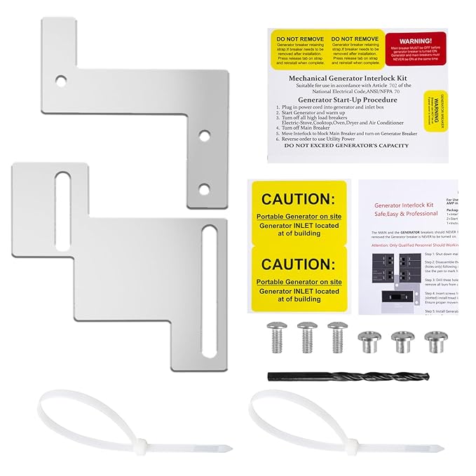 Generator Interlock Kit for Eaton Cutler Hammer Challenger, 150-200 Amp Panels, 1 1/4 to 1 1/2 Inch Breaker Spacing, Safe & Easy Home Generator Connection(BR-200)