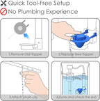 2-Pack Universal 2" Toilet Flapper Replacement Kit - Durable Rubber & Stainless Steel Chain (Blue)