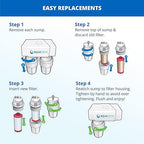 Aquasana Under Sink Water Filter System - Reduces PFAS, Lead, & Chlorine in Drinking Water - Under Counter Claryum Filtration for Kitchen - 2-Stage - Chrome Faucet - AQ-5200.56