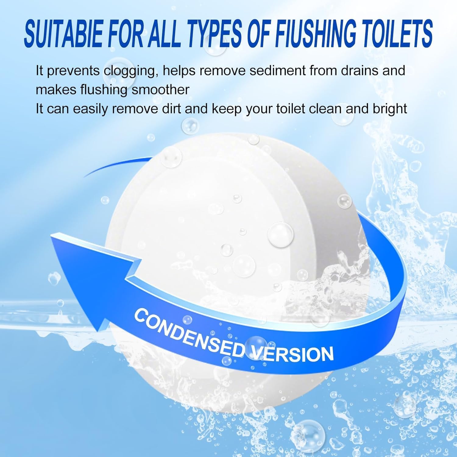 Automatic Toilet Bowl Cleaner Tablets,Bleach Descale&Deodorize-Tank Drop-In Tablets for Stain & Limescale Removal, Fresh Scent, Septic-Safe, Compatible with effective to use Works with Toilets -praise