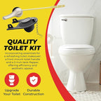 Qualihome Front Mount Brushed Nickel Toilet Handle Replacement Kit with 2 Inch Universal Toilet Flapper Replacement Kit and Stainless Steel Toilet Flapper Chain