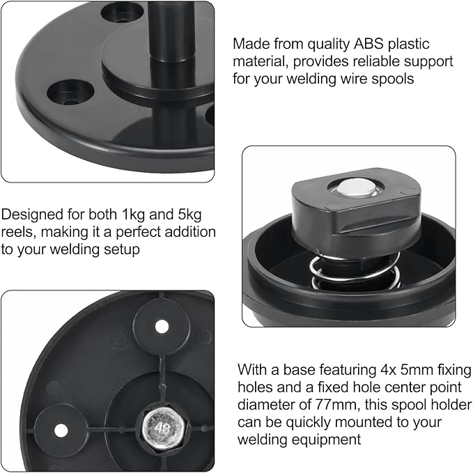 MIG Welding Wire Spool Holder, For 1KG and 5KG Reels Various MIG Welders, ABS Plastic Wire Spool Hub Assembly Replacement, Gas Shield Welder Wire Feeder Disc Shaft Damping