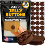 128 Self Adhesive Cabinet Door Bumpers – Sticky Brown Silicone Rubber Pads for Furniture Drawers, Kitchen Cabinets, Decor, Wall Protection – Vellax