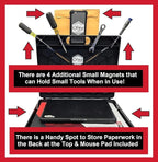 The OmniShelf Magnetic Portable Workstation + Toolbox, Computer & Laptop Stand, Multimeter Case, Utility Shelf w/ 50 lb Capacity, Hands Free Workstation Attaches to HVAC, Trucks & More (5 Count)