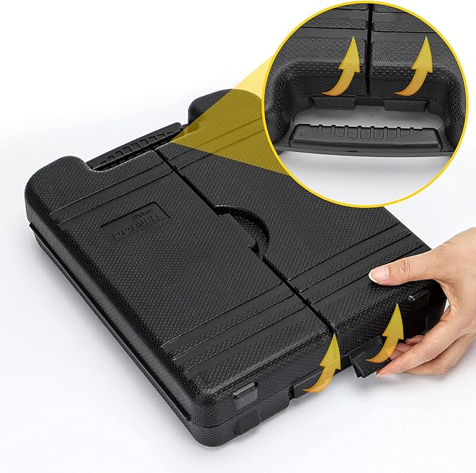 DOWELL 90 Piece Tool Set Home Repair Hand Tool Kit with Wrench Sets Plastic Tool Box Storage Case