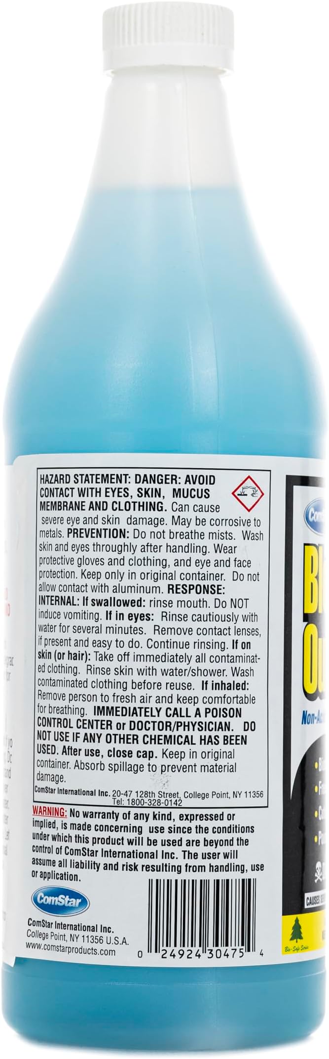 ComStar Blow Out, Non-Acid Liquid Drain Cleaner, Industrial Strength Formula for Fast Unclogging, Dissolves Hair Grease Soap & Organic Build-Up, Safe for Pipes, Septic, Porcelain, 1 Quart (30-475)