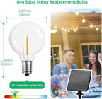 Meconard DC 3V Low Voltage, Solar Replacement Bulbs for G40 outoodr String Lights, Shatterproof 1W LED Bulb, E12/C7 Candelabra Screw Base, Warm White 2200K, 25Pack