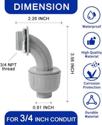 (3/4" Conduit Parts 60 Pack) Yariwiz 3/4 PVC Electrical Conduit Fitting Plastic Liquid Tight Conduit Connector Kit, Include 20 Conduit Couplings, 20 Conduit 90 Degree Elbows and 20 Conduit Straps