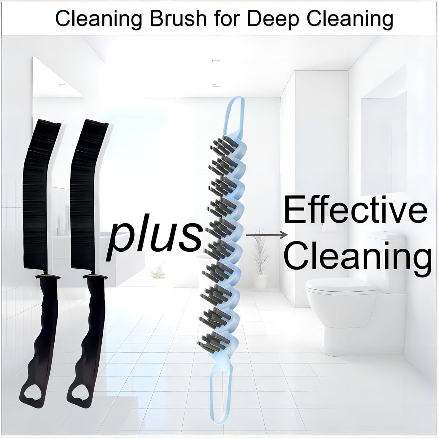 Crevice Cleaning Brush Hard Bristle Grout Brush Scrub Brush Toilet Brush Cleaning Tools Cleaning Supplies for Household Use Bathroom Kitchen 3 Pcs (Black&Blue)