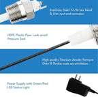 Powered Anode Rod for Hot Water Heater, Eliminate Sulfur Odor, Prevent Corrosion, Extend Lifespan, Easy to Install for Water Heaters and Well Water Systems (Model B)