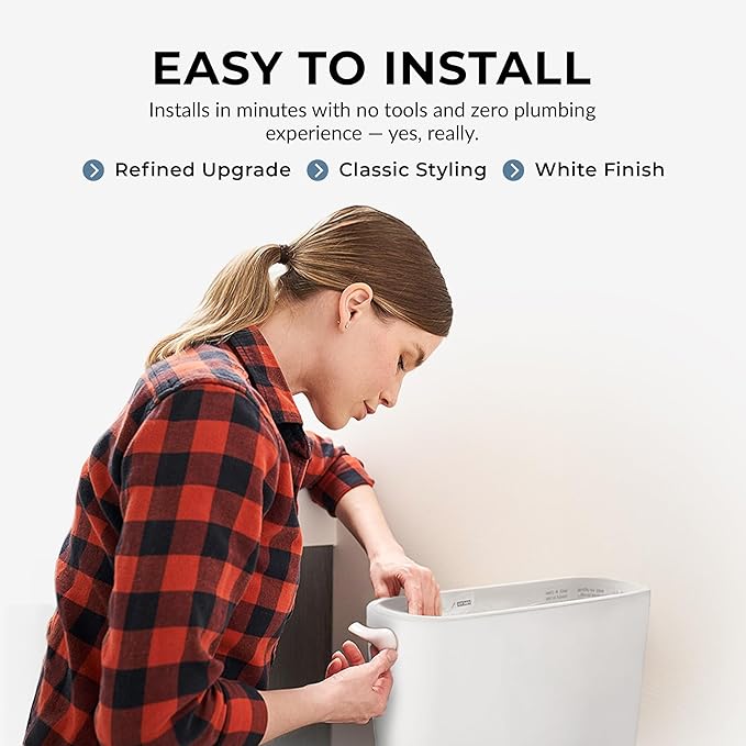 Qualihome Toilet Handle Replacement (White, Side Mount)