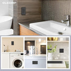 ELEGRP GFCI Outlet 20 Amp, Self-Test GFI Electrical Outlet with Narrow Design, GFCI Receptacle with LED Indicator, UL Listed, Black, Wall Plate Included, 2 Pack