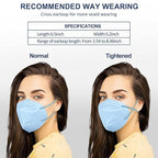 HUHETA KN95 Face Mask, 30 Pack Individually Wrapped, 5-Ply Breathable & Comfortable Safety Mask, Filter Efficiency=95%, Protective Cup Dust Masks Against PM2.5 (Blue Mask)