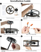 EAPUDUN Farmhouse Ceiling Light, 13'' Imitation Wooden Semi Flush Mount Light Fixture, Retro 2-Light Lamp for Hallway Entryway Bedroom Kitchen Dining Room SMA1139-FBDT