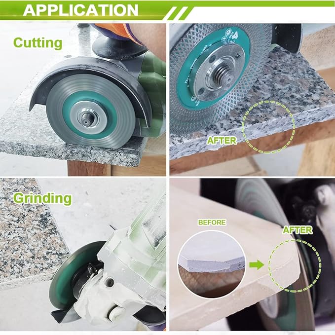 Tile Saw Blade 4-1/2" Diamond Blade 2pcs 115mm for Cutting and Grinding Ceramic Tile Porcelain Marble Granite