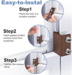Window Locks for Sliding Windows - Sliding Window Lock Security with Keys - Adjustable Sliding Door Lock - Without Drilling Easv to Install Child Locks for Sliding Door,Patio Door(10 Sets Brown)