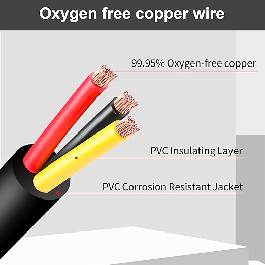 14 Gauge Wire 3 Conductor,14 AWG Electrical Wire Stranded PVC Cord Oxygen-Free Copper Cable,50FT 3 Core Pure Copper Flexible Cable Wire for LED Lamp Lighting Strips Automotive (14AWG-3C, 50FT)…