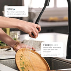 Moen Essie Matte Black Single Handle Pull-Down Sprayer Kitchen Faucet with Soap Dispenser, Reflex and Power Clean Technology, 87014BL