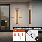 tewei 39.3 Inch Modern Outdoor Wall Sconce, Long Black LED Exterior Lighting Fixtures, Modern Large Outdoor Front Porch Lights Outside Wall Mount Lights for House, Warm White 3000K, 1 Pack