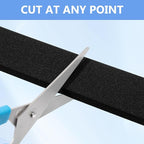 Weather Stripping Door Seal Strip- 1/4 Inch X 1/8 Inch X 26Feet, Strong Adhesive, Lightproof, Soundproof, Weatherproof Foam Tape Insulation for Sliding Door, Front Door Frame, Windows- Black