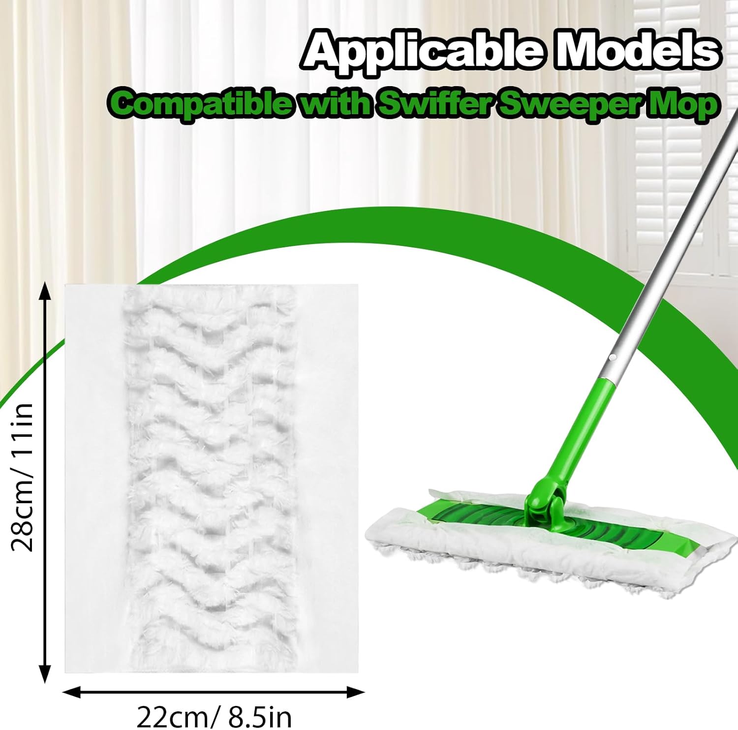 46-Pack Dry Sweeping Cloths for Swiffer Sweeper Heavy Duty Mop Pad Refills, Unscented, Cleaning Floors and Allergens, Strong Adsorption